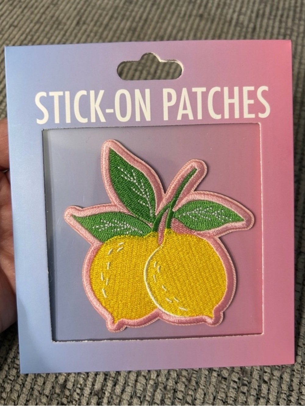 Lemon Patch NEW yellow lemons with green leaves and Pink border (it sticks on)